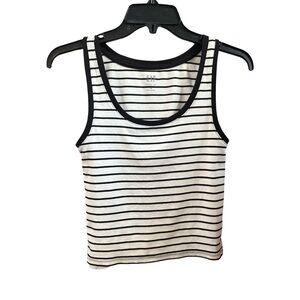 GAP Black and White Striped Tank Top